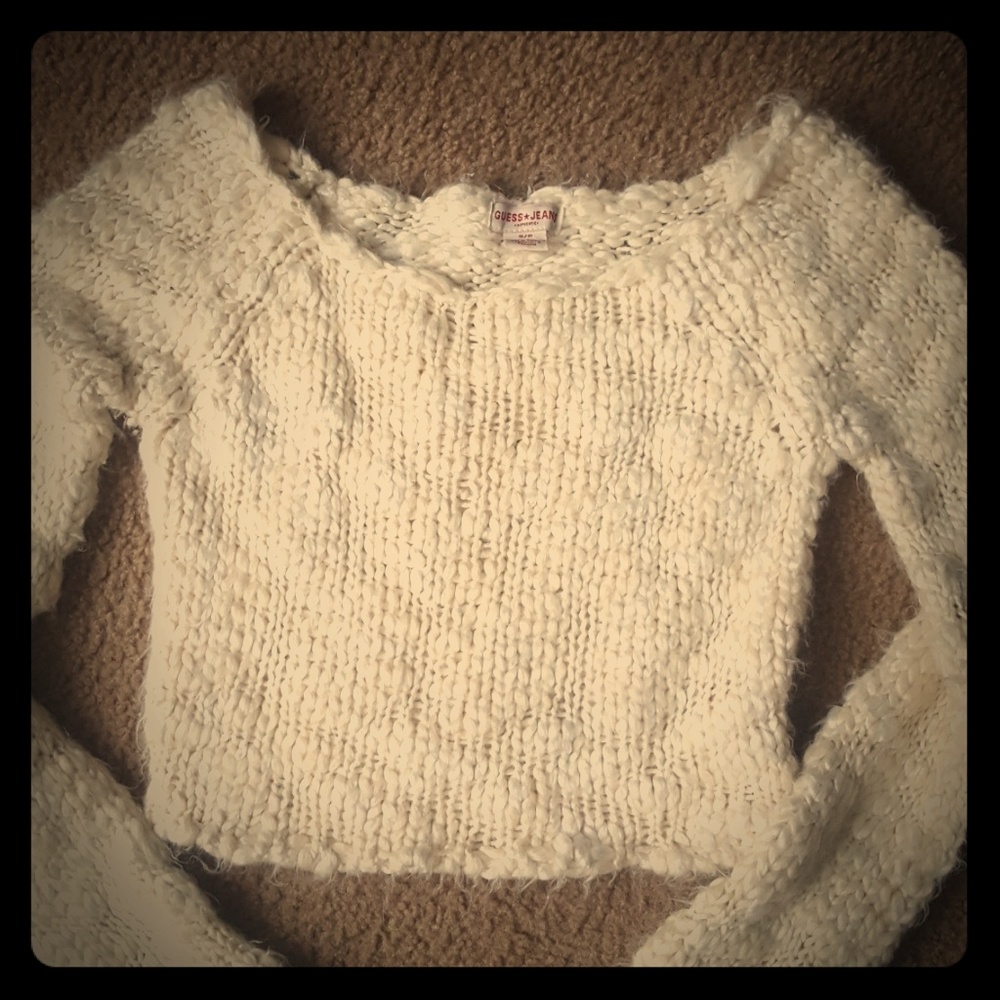 Guess , cream cropped sweater